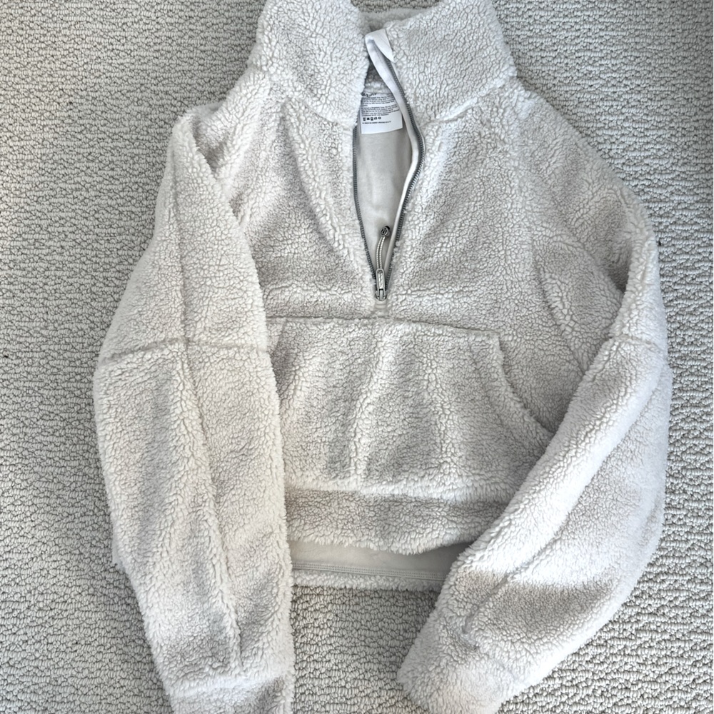 lululemon athletica Cozy Ivory Sherpa Half-Zip Pullover